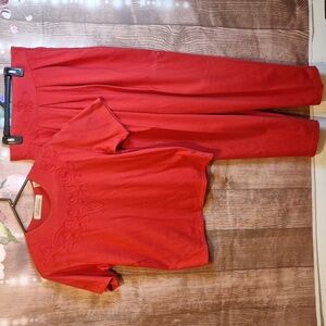 KAREN SCOTT RED MATCHING SET VINTAGE OUTFIT MEDIUM